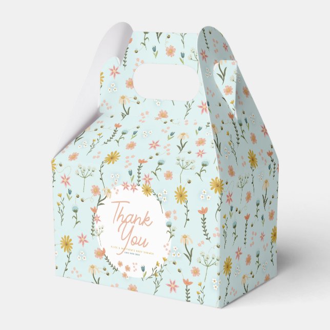 Caja Para Regalos Chicas Pink Wildflower Baby Shower (Front Side)