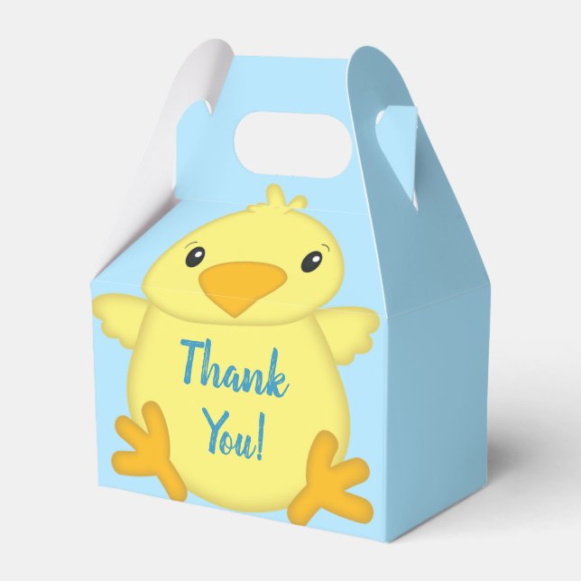 Caja Para Regalos Chick Baby Shower Blue (Front Side)