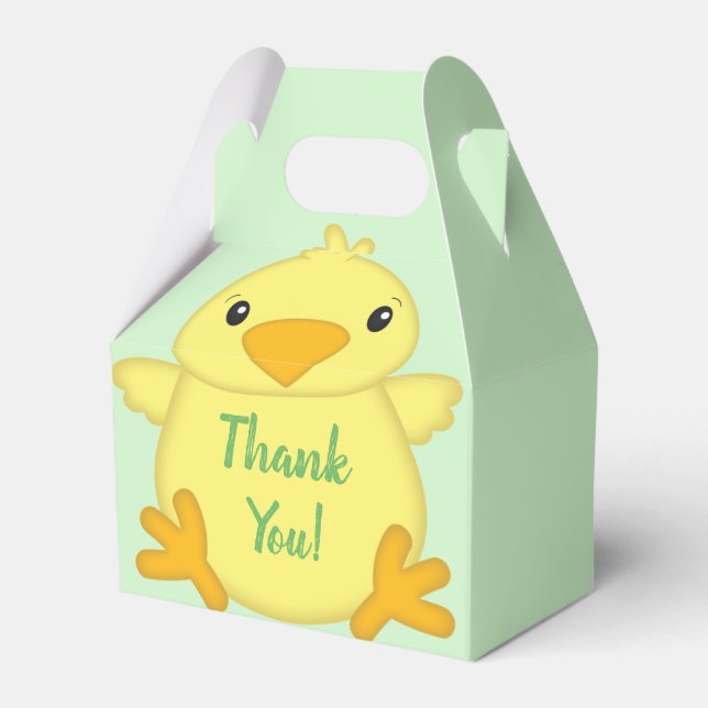 Caja Para Regalos Chick Baby Shower Green (Front Side)