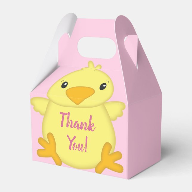 Caja Para Regalos Chick Baby Shower Pink (Front Side)