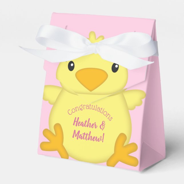 Caja Para Regalos Chick Baby Shower Pink (Front Side)