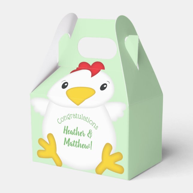 Caja Para Regalos Chicken Baby Shower Green (Front Side)