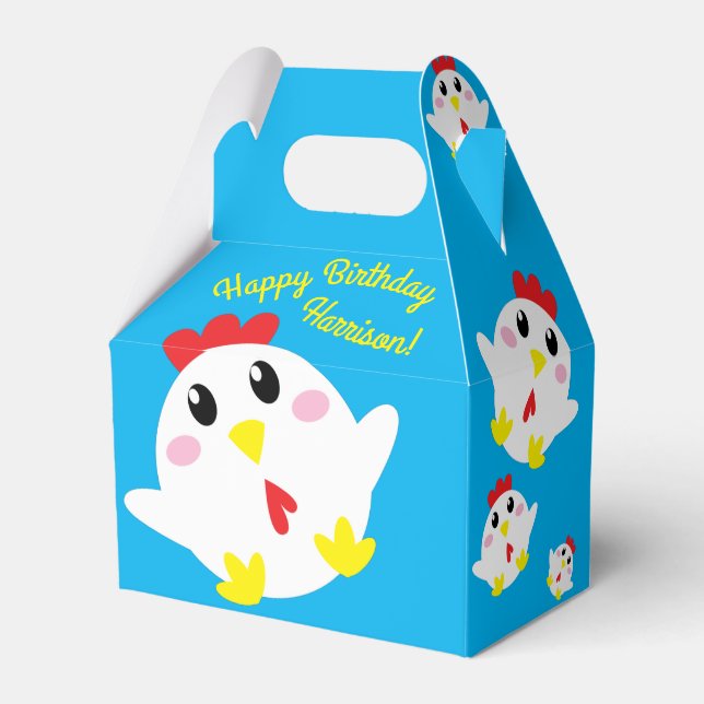Caja Para Regalos Chicken Farm Birthday Party Kids (Reverso)