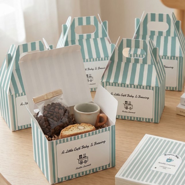 Caja Para Regalos Chico Café Está Preparando Fiesta de Bebé Moderna (Subido por el creador)