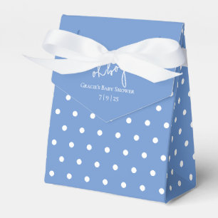 Caja Para Regalos Chico de lunares azules y blancos Baby Shower