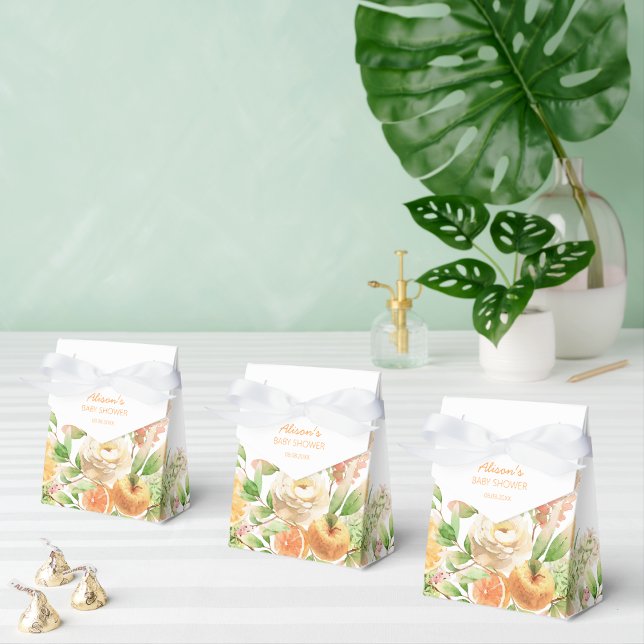 Caja Para Regalos Chico de Rosa Amarilla Floral Greenery Baby Shower (Subido por el creador)