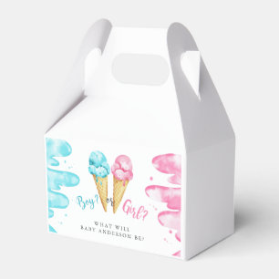 Caja Para Regalos Chico o Chica Crema de Hielo Fiesta de revelación