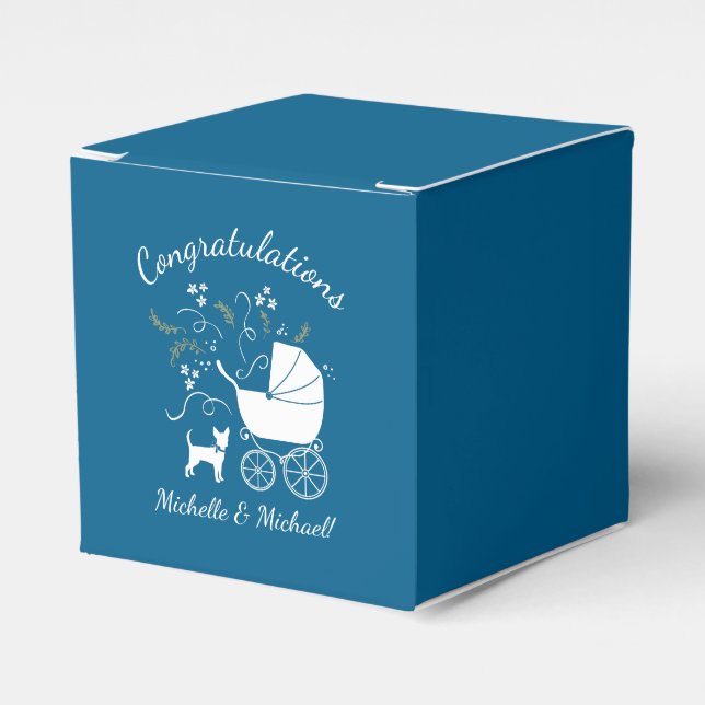 Caja Para Regalos Chihuahua Dog Baby Shower (Costado Anverso)