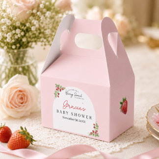 Caja Para Regalos Chimenea de Acuarela de Fresa para Baby Shower Cap