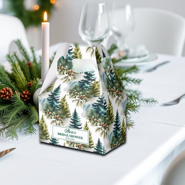 Caja Para Regalos Chimenea de acuarela Patrón de boda de invierno (Subido por el creador)