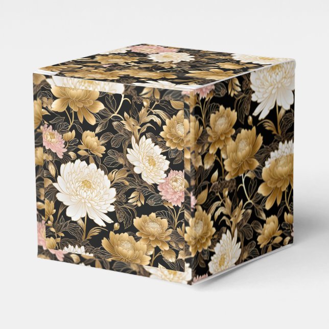 Caja Para Regalos Chinese gold flowers .Beautiful and elegant fabric (Costado Anverso)