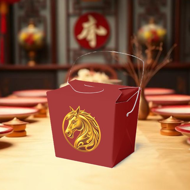 Caja Para Regalos Chinese New Year Gold Horse- (Chinese New Year Gold Horse- Favor Boxes
)