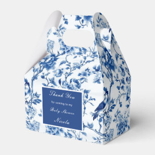 Caja Para Regalos Chinoiserie Blue Birds and Flowers Baby Shower