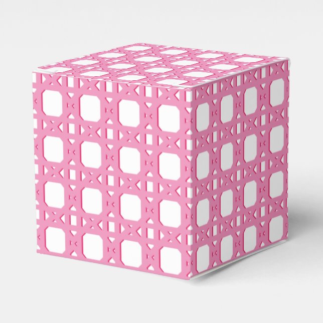Caja Para Regalos Chinoiserie Cane Trellis in Pink (Costado Anverso)