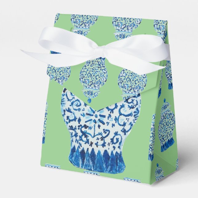 Caja Para Regalos Chinoiserie Green Blue Ginger Jar Bag (Front Side)