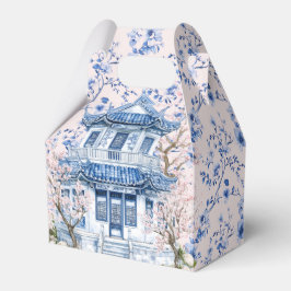 Caja Para Regalos Chinoiserie Pagoda rosa y azul Té de novia