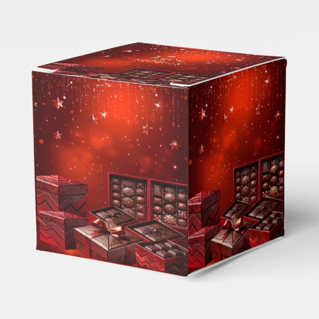 Caja Para Regalos Chocolate Candy Christmas Holiday Favor Box (Costado Anverso)