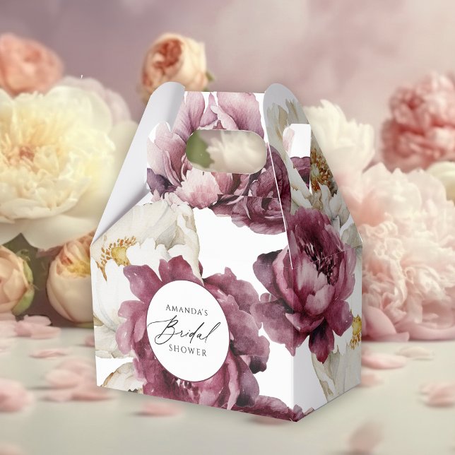Caja Para Regalos Chorre de Boda Abundancia Floral Rústica (Rustic Floral Abundance Favor Box - part of a beautiful bridal shower collection.)