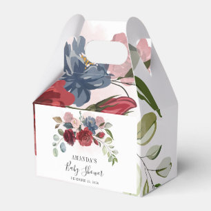 Caja Para Regalos Chorreada Floral Rústica de Burgundy Baby Shower P