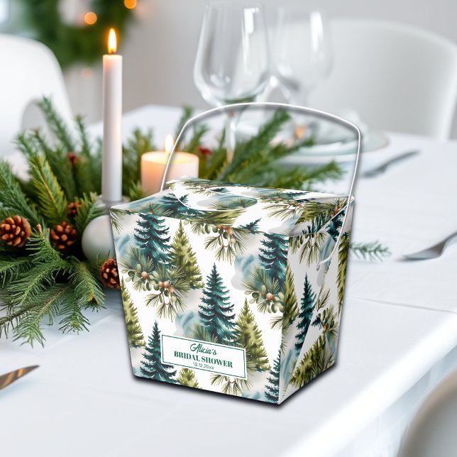 Caja Para Regalos Chorro de acuarela Patrón de piño Navidad Despedid (Subido por el creador)