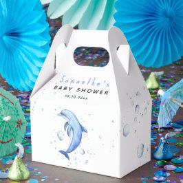 Caja Para Regalos Chorro de agua del océano delfín baby shower
