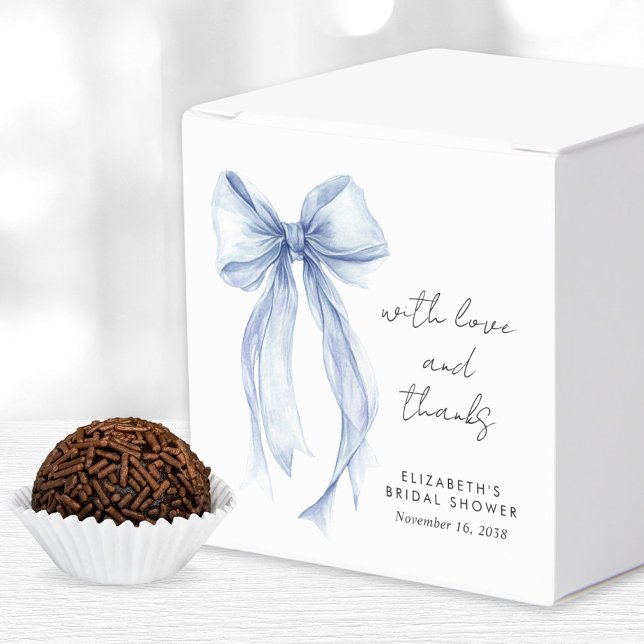 Caja Para Regalos Chorro de novia en acuarela con lazo coqueto azul (Subido por el creador)