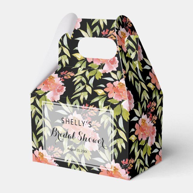 Caja Para Regalos Chorro floral de vegetación roja nupcial (Front Side)