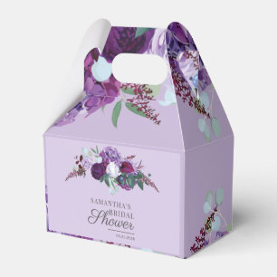 Caja Para Regalos Chorro Nupcial Botánico de Floración Verde Púrpura