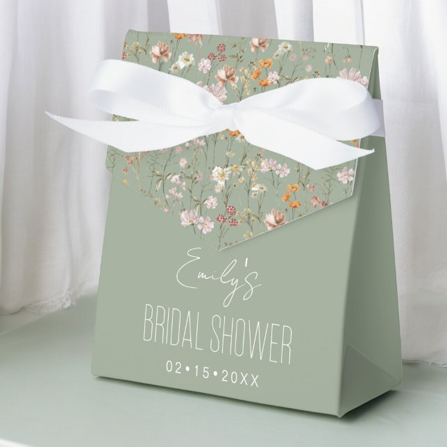 Caja Para Regalos Chorro Nupcial de Flor Silvestre Verde Salvia En F (Subido por el creador)