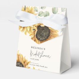 Caja Para Regalos Chorro Nupcial de Girasoles Florales de Eucalipto