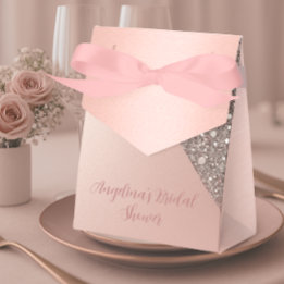 Caja Para Regalos Chorro Nupcial Elegante Rosa Dorado