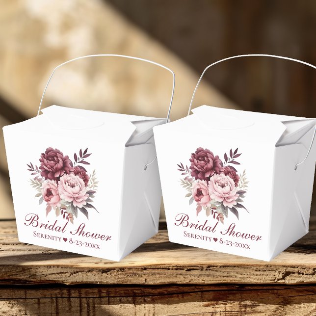 Caja Para Regalos Chorro Nupcial Floral de Acuarela de Peonía Elegan (Subido por el creador)