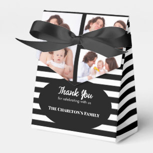 Caja Para Regalos Christening 3 Secciones Personalizado Photo Stripe