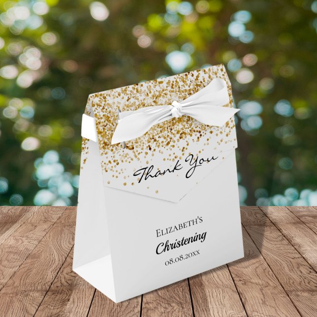 Caja Para Regalos Christening white gold purpurina gracias (Subido por el creador)
