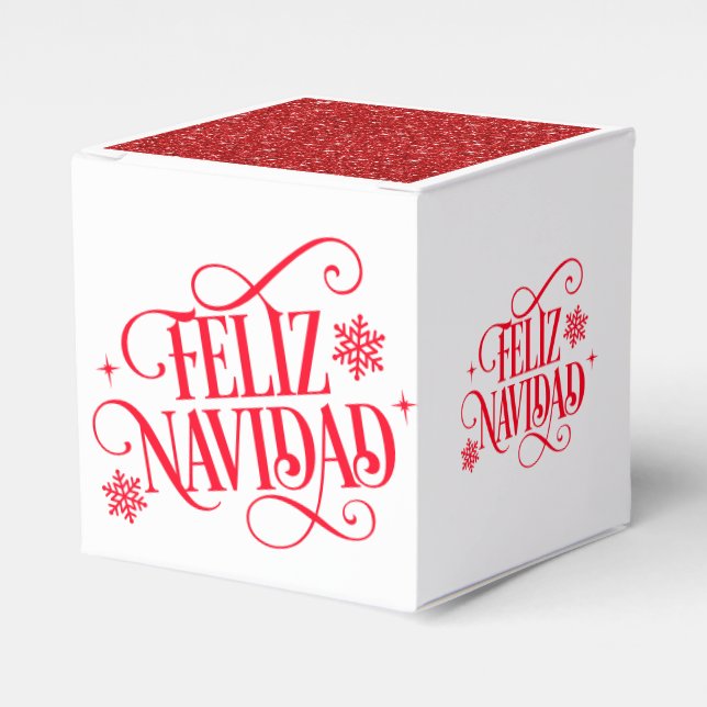 Caja Para Regalos Christmas Feliz Navidad Favor Gift Box (Costado Anverso)