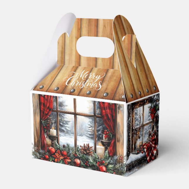 Caja Para Regalos Christmas Merry Christmas Country Cabin Gift (Front Side)