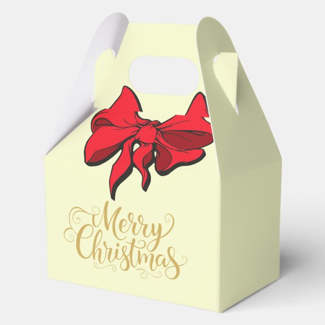 Caja Para Regalos Christmas Merry Christmas Red Bow Gift  (Anverso)