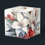Caja Para Regalos Christmas Party White Red Flowers Holidays Elegant<br><div class="desc">Christmas Party White Red Flowers Holidays Elegant Favor Boxes. Unique,  beautiful,  stylish design. Easy to be personalized. Font style,  size and colors can be changed. Matching items available.</div>