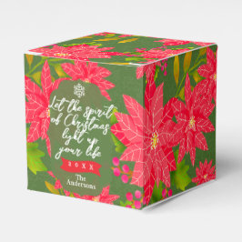 Caja Para Regalos Christmas Poinsettia Green