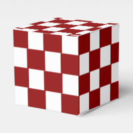 Caja Para Regalos Christmas Red with White Square Pattern Classic