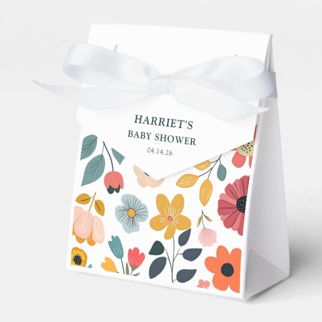 Caja Para Regalos Chupinada Floral de Bebé Moderna (Front Side)
