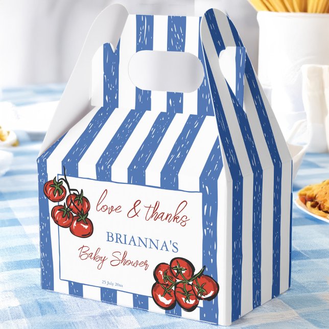 Caja Para Regalos Ciao baby tomato Italian baby shower favors custom (Ciao baby cherry tomato Italian  farmers market baby shower favors personalized Favor Boxes)