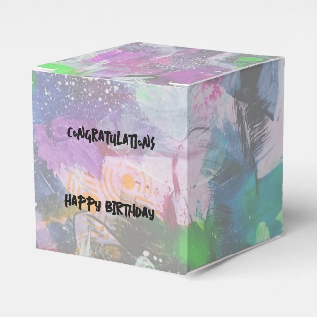 Caja Para Regalos Ciberpunk Neon (Costado Anverso)