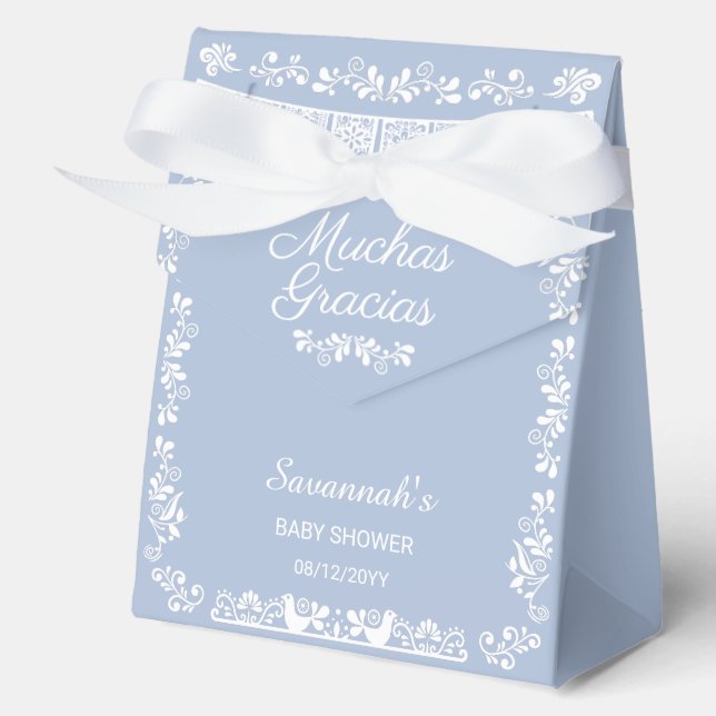 Caja Para Regalos Cielito Lindo Blue Baby Shower Muchas Gracias (Anverso)