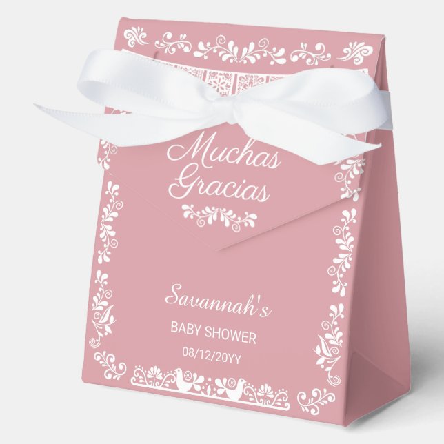 Caja Para Regalos Cielito Lindo Pink Baby Shower Muchas Gracias (Anverso)