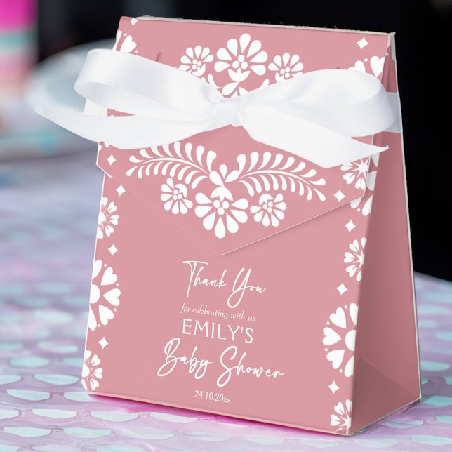 Caja Para Regalos Cielito lindo polvorientos favores de ducha de beb (Cielito lindo dusty pink Mexican fiesta papel picado baby shower favors personalized favor boxes)