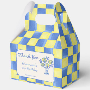 Caja Para Regalos Cielo amarillo con casillas azules fiesta de cumpl