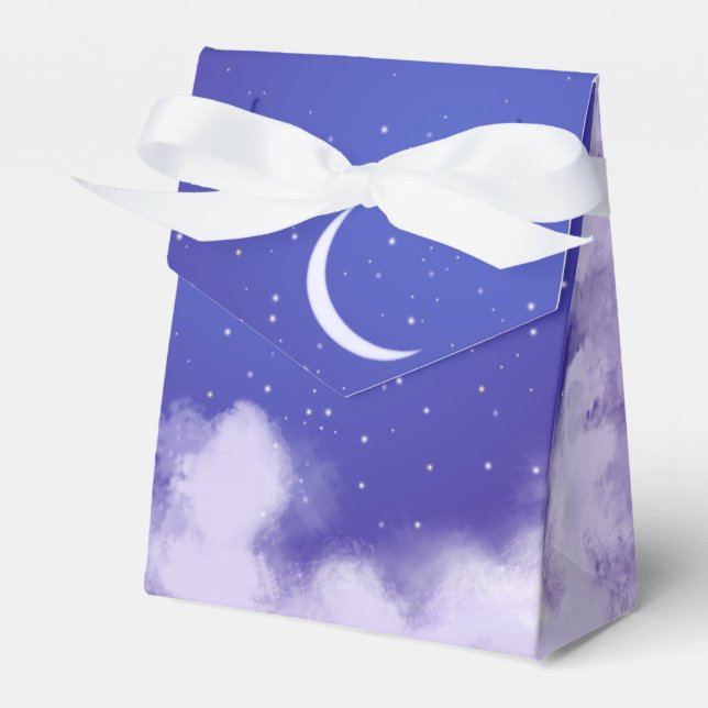 Caja Para Regalos Cielo nocturno de ensueño con luna creciente (Front Side)