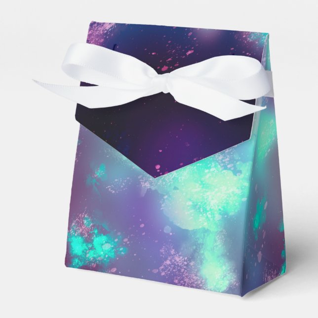 Caja Para Regalos Cielo nocturno estrellado Neon Luces Favor Box (Front Side)