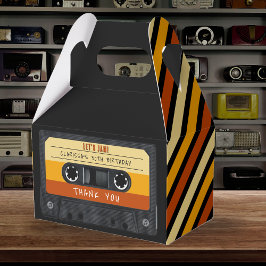 Caja Para Regalos Cinta Cassette Fiesta de Cumpleaños Retro Rosa